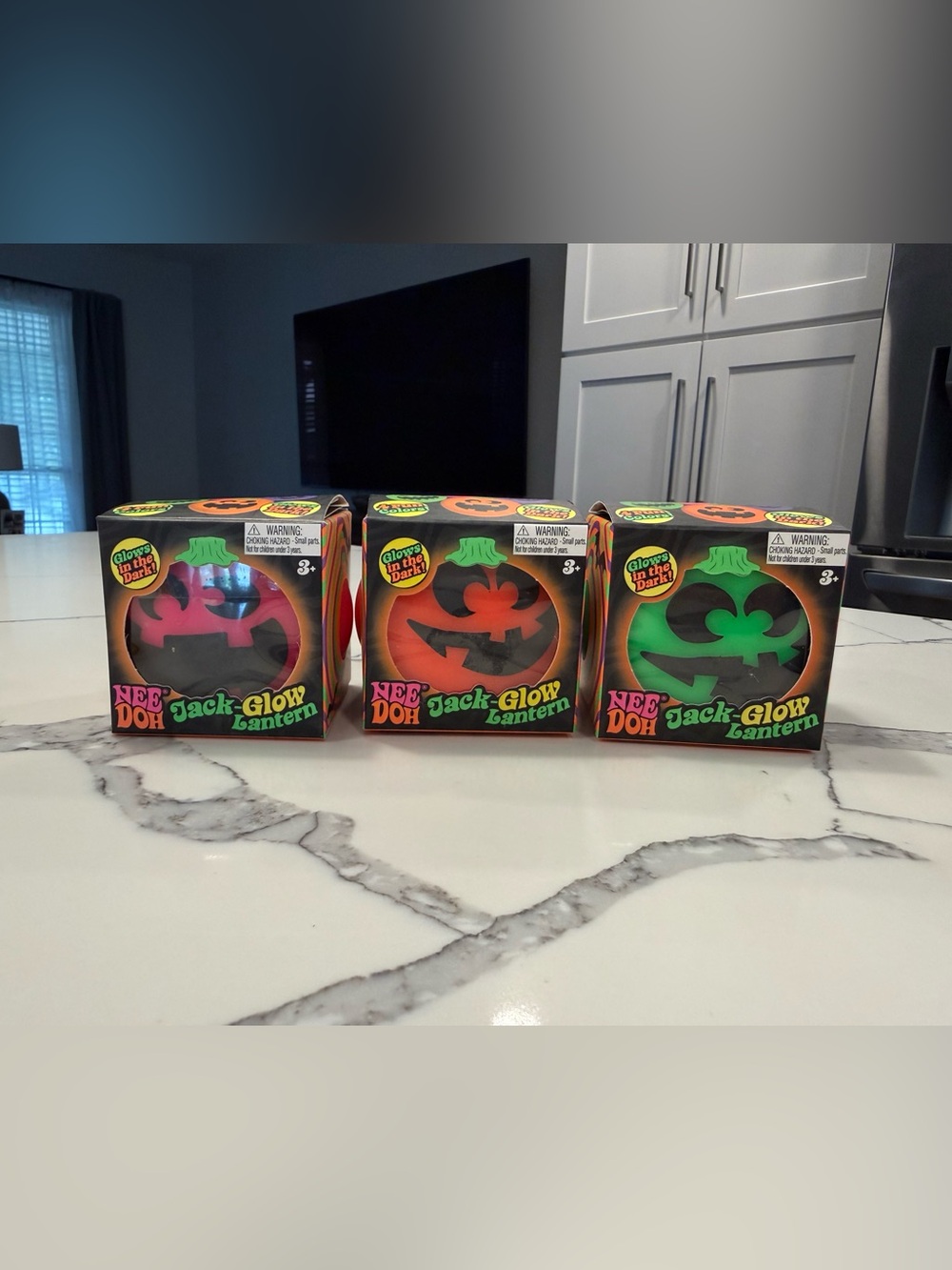 NeeDoh Jack-Glow Lantern needohsToy - Green, Orange, Pink